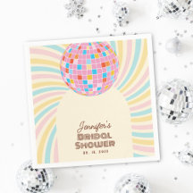 レトロ ピンク ディスコボール グルーヴィー ボヘミア ブライダルシャワー