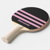 レトロ ピンク ナイト スリー アクロス ストライプ ネーム 卓球ラケット (正面アングル)