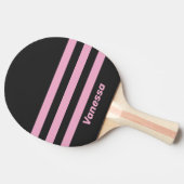 レトロ ピンク ナイト スリー アクロス ストライプ ネーム 卓球ラケット (横)