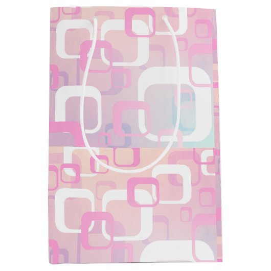 レトロ ピンク ミディアム ギフト バッグ ミディアムペーパーバッグ (正面)