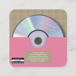 レトロ ピンク ミュージック プロデューサー CD DJ スクエア名刺