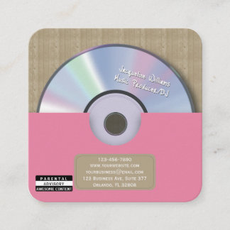 レトロ ピンク ミュージック プロデューサー CD DJ スクエア名刺