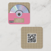レトロ ピンク ミュージック プロデューサー CD DJ スクエア名刺 (正面/裏面)