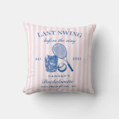 レトロ ピンク ラスト スウィング ビフォア ザ リング テニス バック クッション (正面)