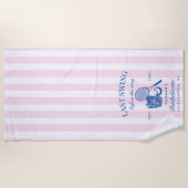 レトロ ピンク ラスト スウィング ビフォア ザ リング テニス バック ビーチタオル (正面)