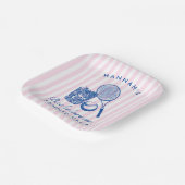 レトロ ピンク ラスト スウィング ビフォア ザ リング テニス バック ペーパープレート (傾斜あり)