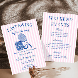 レトロ ピンク ラスト スウィング ビフォア ザ リング テニス バック 招待状