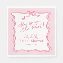 レトロ ピンク リボン 彼女は結婚する スタンダードランチョンナプキン