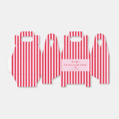 レトロ ピンク & レッド ストライプ ブライズメイド パーティー フェイバーボックス (折り畳みなし)