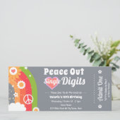 レトロ ピースアウト 10歳の誕生日チケット 招待状 (スタンド正面)