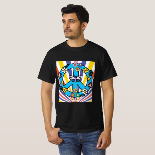 レトロ・ピースサイン Tシャツ (正面フル)