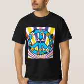 レトロ・ピースサイン Tシャツ (正面)