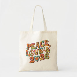 レトロ ピース ラブ 2026 グルービー トートバッグ