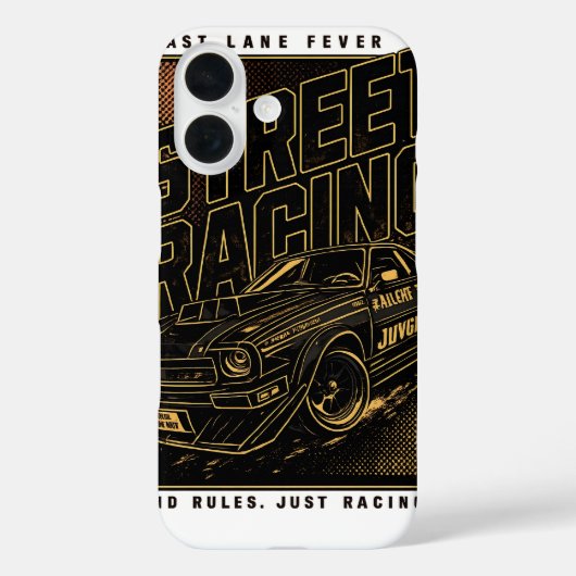 レトロ・ファストレーン・フィーバー スポーツカーアート Case-Mate iPhoneケース (裏面)