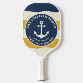レトロ ファミリー バケーション nautical アンカーバッジ ピックルボールラケット