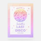 レトロ ファンキー 70年代 ピンク ディスコ ブライズメイド歓迎 アクリルサイン (正面)