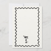 レトロ ファン ブラック アンド ホワイト ハロウィン パーティー 招待状 (裏面)