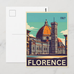 レトロ フィレンツェ イタリア 旅行 ギフト ポストカード