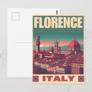 レトロ フィレンツェ イタリア 旅行 ギフト ポストカード
