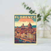 レトロ フィレンツェ イタリア 旅行 ギフト ポストカード (スタンド正面)
