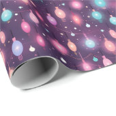レトロ&フェスティバルピンククリスマスライトキュートパターン ラッピングペーパー (ロールコーナー)