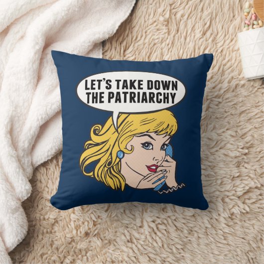 レトロ·フェミニスト·アおもしろいート·ポップ・アートのアンチ家父長制 クッション (ブランケット)