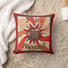 レトロ フェリス ナビダード フォトとメッセージ クリスマス クッション