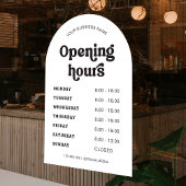 レトロ フォント おしゃれな アーチ型 開店時間 ウィンドウサイン