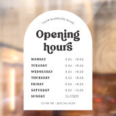 レトロ フォント おしゃれな アーチ ビジネス ネーム オープニング タイムズ ウィンドウサイン (シート2)