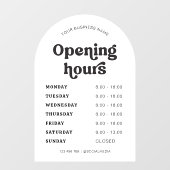 レトロ フォント おしゃれな アーチ ビジネス ネーム オープニング タイムズ ウィンドウサイン (シート)