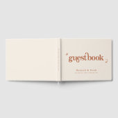 レトロ フォント グルーヴィー テラコッタ 結婚式 ゲストブック (全面)