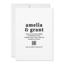 レトロ フォント ブラック＆ホワイト QR コード 現代のウェディング