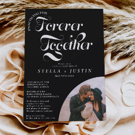 レトロ フォーエバー フォト 白 リハーサル ディナー 招待状