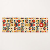 レトロ フォーク フラワー ヨガ デザイン ヨガマット (正面(横))