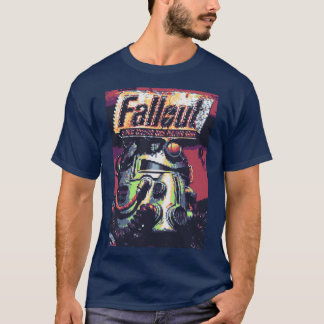 レトロ フォールアウト 革 カバー ガール Tシャツ