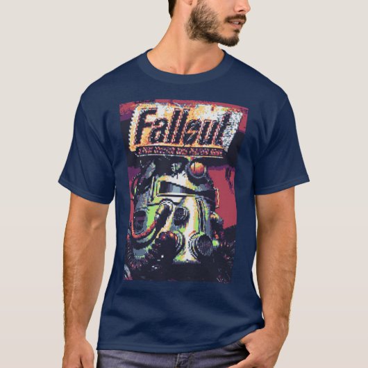 レトロ フォールアウト 革 カバー ガール Tシャツ (正面)