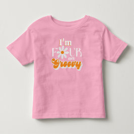 レトロ フォー エバ グルービー ガールズ 4歳の誕生日 トドラーTシャツ