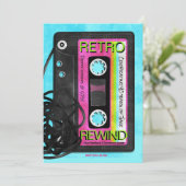 レトロ フラッシュバック バースデー パーティー 招待状 (スタンド正面)