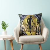 レトロ フラッパー ダンサー ブラック ゴールド クッション (椅子)