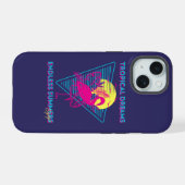 レトロ フラミンゴ 日没 Synthwave ビブラス iPhone 15ケース (裏面横)