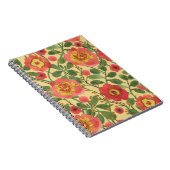 レトロ フラワーの水彩画:時代を超えた優雅さ ノートブック (右側)