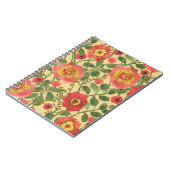 レトロ フラワーの水彩画:時代を超えた優雅さ ノートブック (左側)