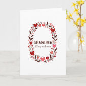 レトロ フラワーハート バレンタイン カスタム おばあちゃん ママ カード (黄色い花)