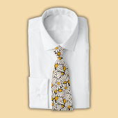 レトロ フラワームスタードイエロー クリーム 黒 ネクタイ