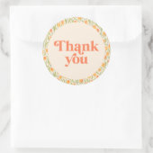 レトロ フラワー サンクス ラウンドシール (バッグ)