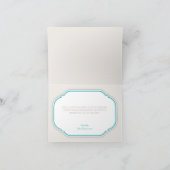 レトロ フラワー ティール & カーキ オーダーメイド サンクス カード (内部)