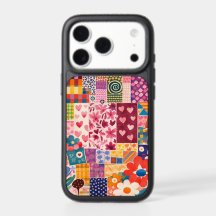 レトロ フラワー パッチワーク iPhone 17 Pro カバー