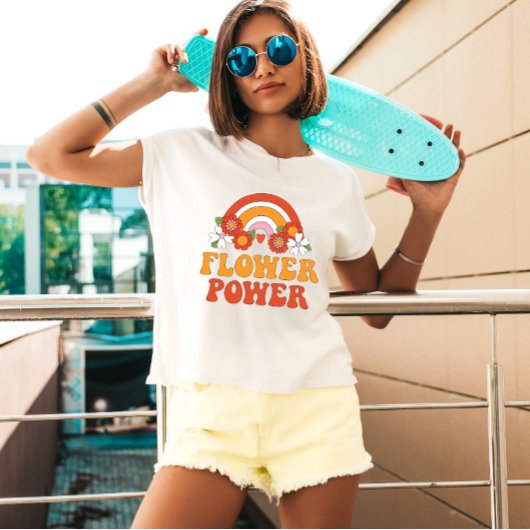 レトロ フラワー パワー Tシャツ