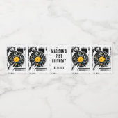 レトロ フラワー ビニール レコード カスタム ペットボトルラベル (シングルラベル)