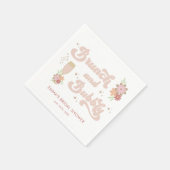 レトロ フラワー ブランシュとバブル ブライズシャワー スタンダードカクテルナプキン (角)